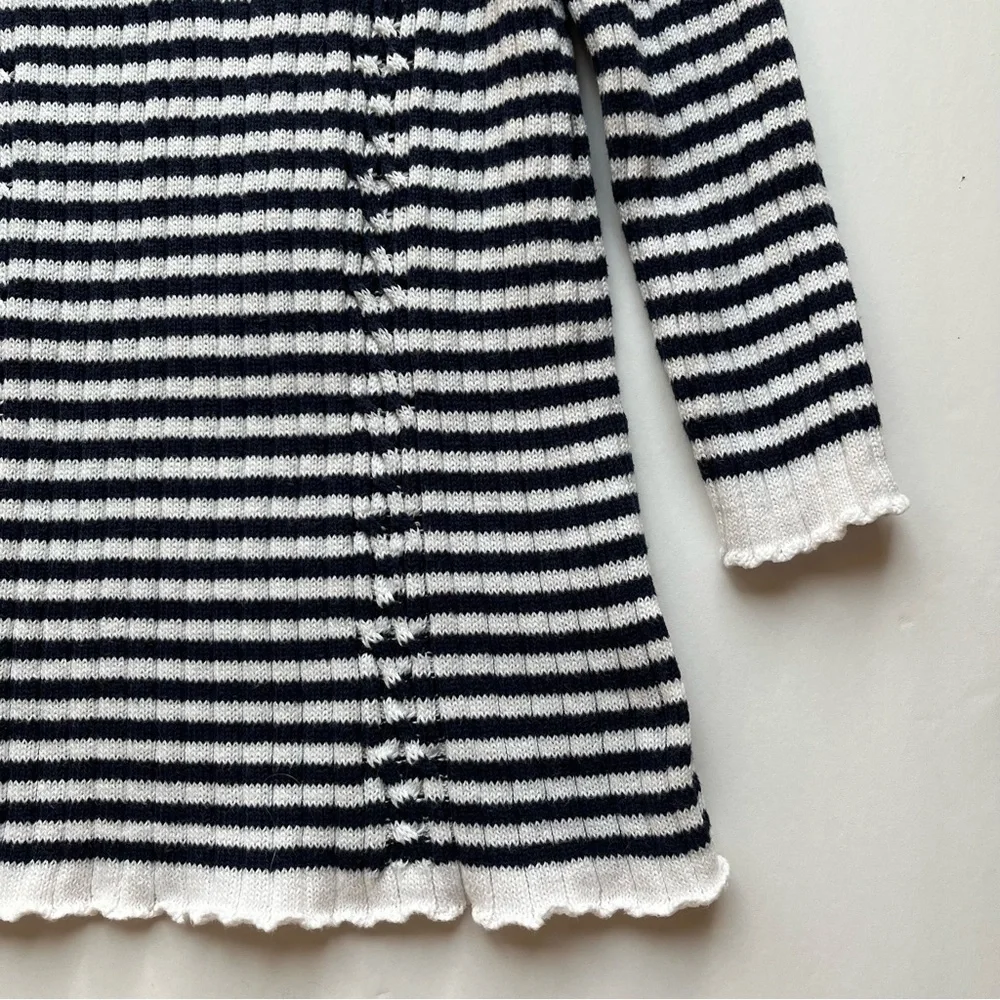 Janie and Jack Navy & White Stripe Ribbed Sweater Dress
